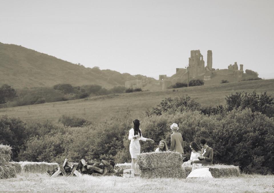 Purbeck Valley Farmhouse view to Corfe