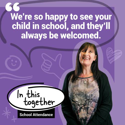 We're so happy to see your child in school image to print