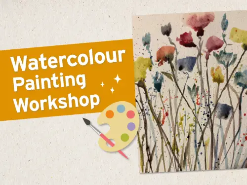 Watercolour painting workshop poster